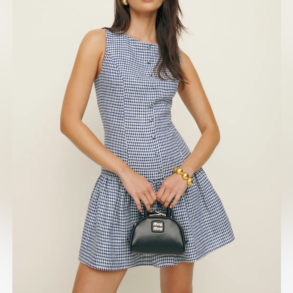 Brand New and Never Worn: Reformation Keoni Linen Dress Blue - Size 6